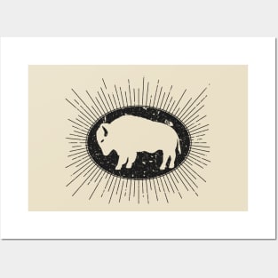 Vintage Distressed Buffalo Bison Posters and Art